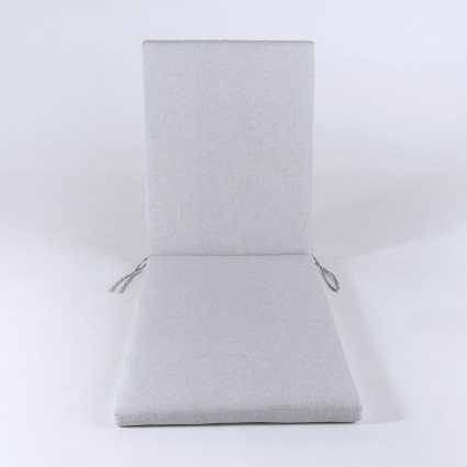 Almofada da espreguicadeira de olefina para exterior cor cinza claro removivel tamanho 196x60x5 cm