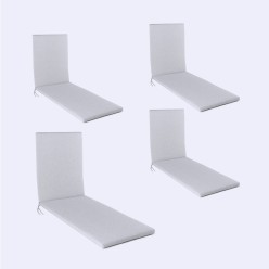 Coussin pour transat d'exterieur olefine gris clair - Pack 4 unites 2