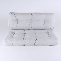 Almofadas para paletes Olefina cinza claro Almofada de assento 80x120x16 cm y almofada de encosto 42x120x16 cm 2