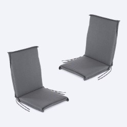 Coussin de positions de chaise en teck pour jardin gris olefine - Pack 2 unites 2