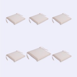 Coussin de chaise de jardin en teck standard beige - lot de 6 2