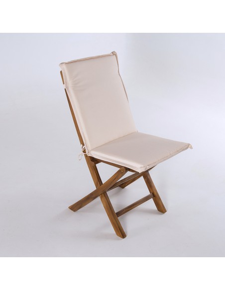 Coussin de position de chaise de jardin en teck standard beige