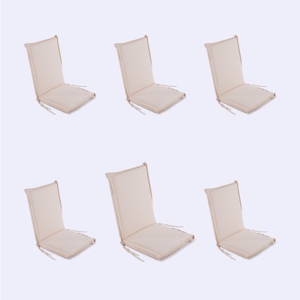 Cojin posiciones silla de teca de jardin estandar beige - Pack 6 unidades
