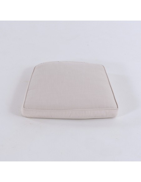 Pack 2 almofadas curvas para cadeiras de jardim Olefina em cor natural Nao perde a cor Removivel Dimensoes 45x47x5 cm