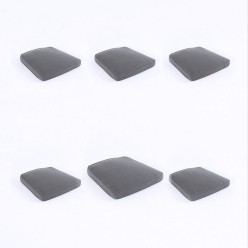 Pack de 6 almofadas curvas para cadeiras de jardim Olefina cor cinza Nao perde a cor Removivel Tamanho 45x47x5 cm 2