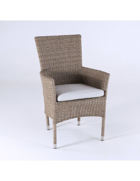 Almofada curva para cadeiras de jardim Olefina cor cinza claro Nao perde a cor Removivel Tamanho 45x47x5 cm