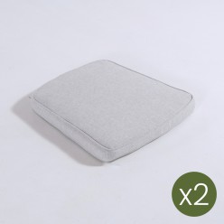 Pack 2 almofadas curvas para cadeiras de jardim Olefina cor cinza claro Nao perde a cor Removivel Tamanho 45x47x5 cm