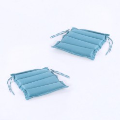 Pack de 2 almofadas de cadeira de jardim turquesa repelente de agua tamanho 37x37x5 cm 2