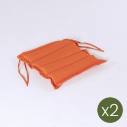 Coussin de jardin standard 37 cm orange - Pack 2 unités