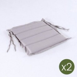 Pack com 2 almofadas de cor de pedra para cadeiras de jardim, repelente de água, tamanho 37x37x5 cm