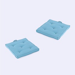 Pack de 2 almofadas turquesa para cadeiras de jardim repelente de agua tamanho 42x42x5 cm 2