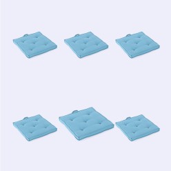Pack de 6 almofadas turquesa para cadeiras de jardim repelente de agua tamanho 42x42x5 cm 2