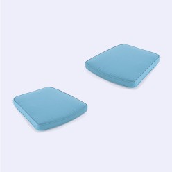 Pack 2 almofadas curvas para cadeiras de jardim cor turquesa repelente de agua removivel tamanho 45x47x5 cm 2