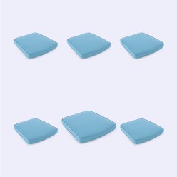 Pack de 6 almofadas curvas para cadeiras de jardim turquesa repelente de agua removivel tamanho 45x47x5 cm 2