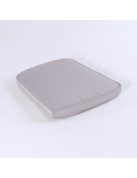 Almofada para cadeiras de jardim com formato curvo cor pedra repelente de agua removivel medidas 45x47x5 cm