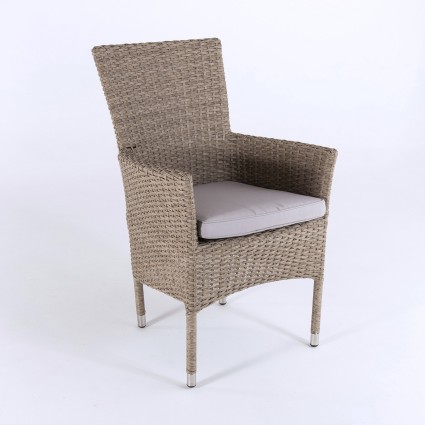 Almofada para cadeiras de jardim com formato curvo cor pedra repelente de agua removivel medidas 45x47x5 cm