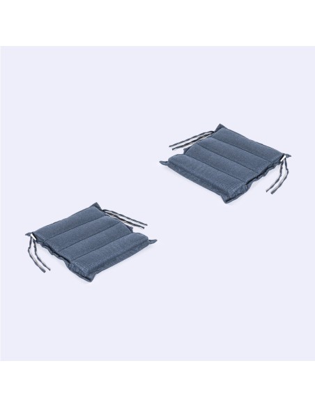 Cojin asiento de jardin 37 cm Olefin azul - Pack 2 unidades