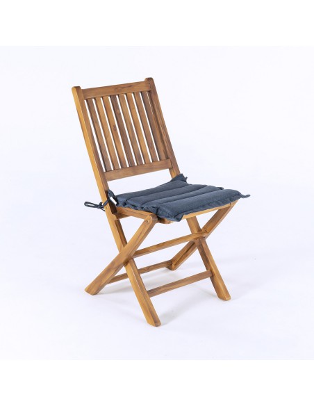 Cojin asiento de jardin 37 cm Olefin azul - Pack 2 unidades