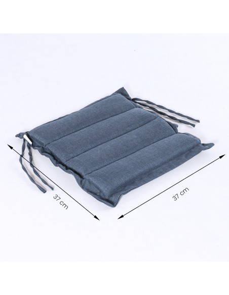 Cojin asiento de jardin 37 cm Olefin azul - Pack 2 unidades
