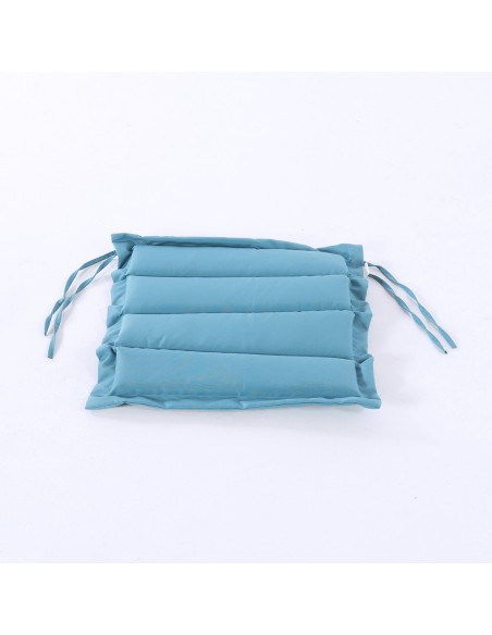 Almofada turquesa para cadeira de jardim repelente de agua medidas 37x37x5 cm