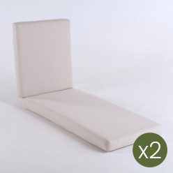 Coussin transat haute epaisseur de jardin Olefine brute - Pack 2 unites