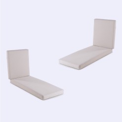 Coussin transat haute epaisseur de jardin Olefine brute - Pack 2 unites 2