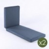 Pack 2 almofadas para espreguiçadeira Olefina na cor azul, Não perde a cor, Removível, Tamanho 190x60x10 cm