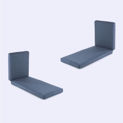 Coussin de chaise longue d'exterieur bleu epais en olefine - lot de 2 2