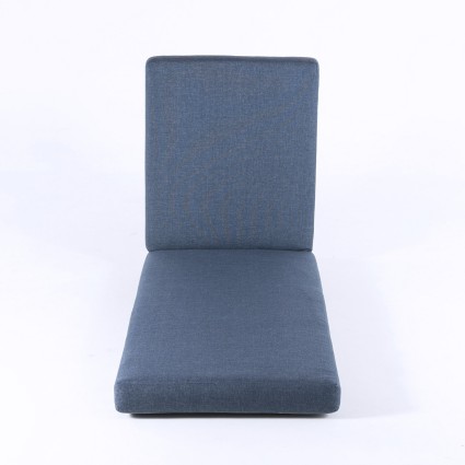 Coussin de chaise longue d'exterieur bleu epais en olefine - lot de 2
