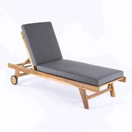 Cojin tumbona grueso para exterior olefin gris - Pack 2 unidades