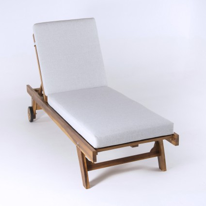 Cojin tumbona grueso de exterior olefin gris claro