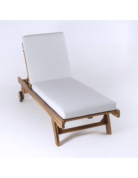 Cojin tumbona grueso de exterior olefin gris claro