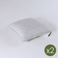 Pack 2 almofadas decorativas Olefina cinza claro para exterior, removível, tamanho 40x40x15 cm
