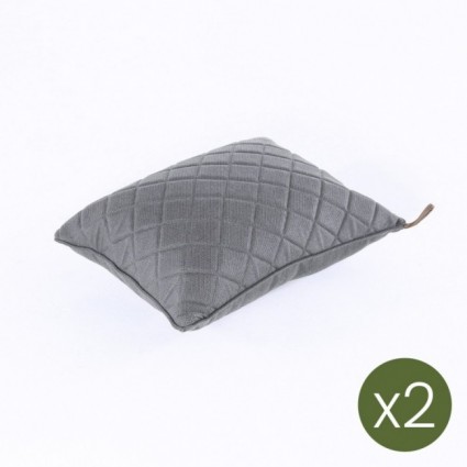 Pack 2 almofadas decorativas Cinza olefina para exterior, Não perde a cor, Removível, Dimensões 40x50x15 cm