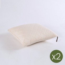Pack com 2 almofadas decorativas bege para uso externo, repelente de água, removível, tamanho 40x50x15 cm