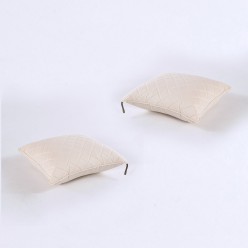 Coussin deco exterieur standard 40x50 couleur creme - lot de 2 2