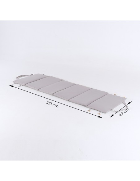 Almofada de praia na cor pedra repelente de agua medidas 180x60x3 cm