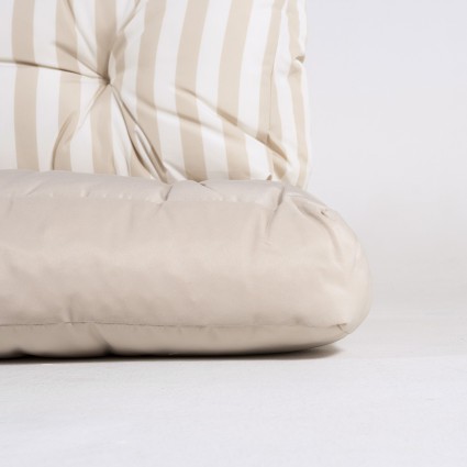 Almofadas para paletes assento baunilha e costas listradas baunilha - pack de 4 unidades