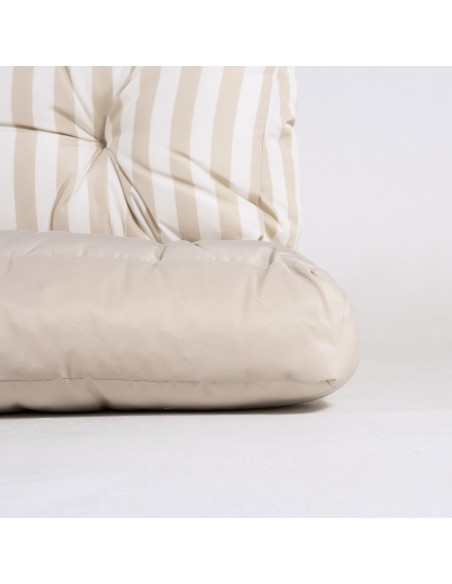 Almofadas para paletes assento baunilha e costas listradas baunilha - pack de 4 unidades Almofadas para paletes assento baunilha e costas listradas baunilha - pack de 4 unidades