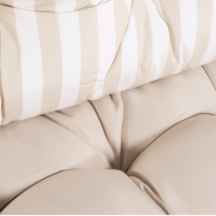 Almofadas para paletes assento baunilha e costas listradas baunilha - pack de 4 unidades