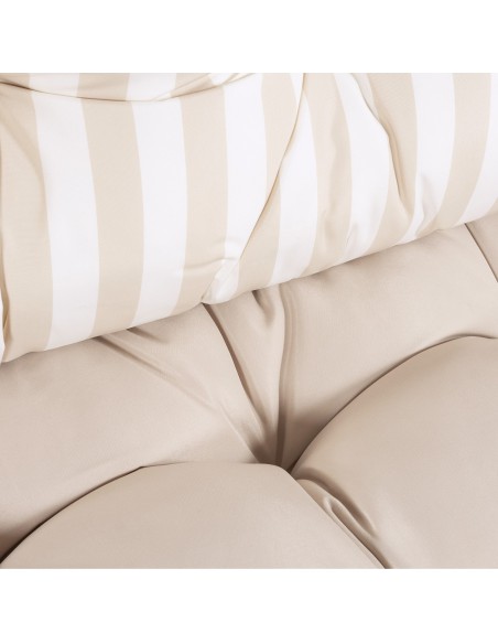 Almofadas para paletes assento baunilha e costas listradas baunilha - pack de 4 unidades Almofadas para paletes assento baunilha e costas listradas baunilha - pack de 4 unidades