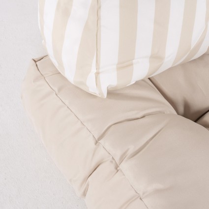 Almofadas para paletes assento baunilha e costas listradas baunilha - pack de 4 unidades