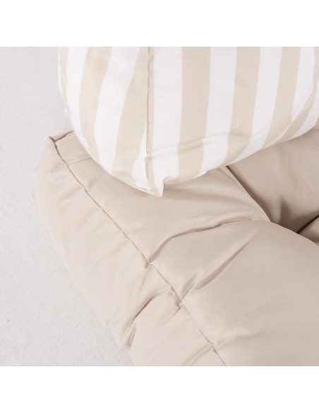 Almofadas para paletes assento baunilha e costas listradas baunilha - pack de 4 unidades Almofadas para paletes assento baunilha e costas listradas baunilha - pack de 4 unidades