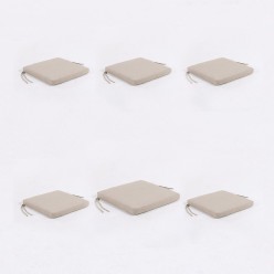 Coussin d'assise olefine marron toaste pour exterieur - Pack 6 unites 2
