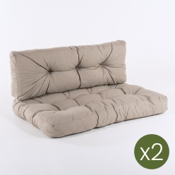Cojines para palets asiento y respaldo olefin marron tostado - Pack 2 unidades