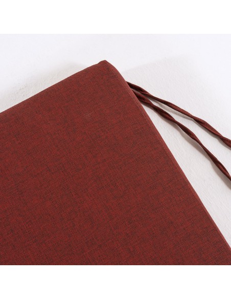 Coussin de siege en olefine rouge pour l'exterieur