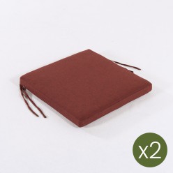Coussin d'assise olefine rouge pour exterieur - Pack 2 unites