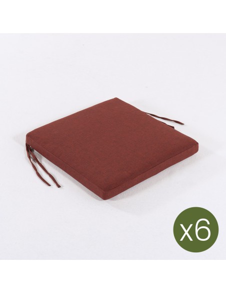 Cojin para exterior asiento olefin Rojo - Pack 6 unidades Cojin para exterior asiento olefin Rojo - Pack 6 unidades