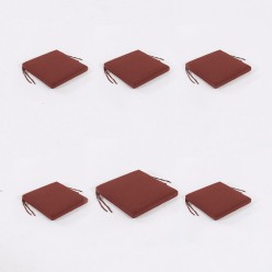 Coussin d'assise d'exterieur rouge olefine - Pack 6 unites 2