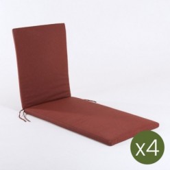 Almofada espreguiçadeira para vermelho olefina de jardim - Pack de 6 unidades
